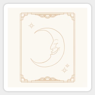 art deco moon Sticker